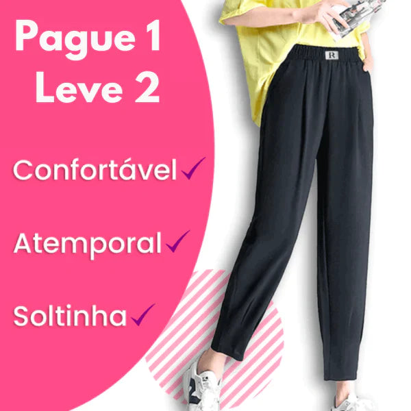 (Compre 1 leve 2 Unidades) - Calça Delicata - A Mais Soltinha e Fresca do Mercado + Frete Grátis