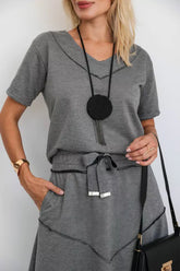 Conjunto T-Shirt E Saia Midi- Elevando seu conforto com moda